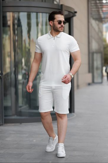 Erkek Yakalı Fermuarlı T-shirt şort Ikili Takım resmi